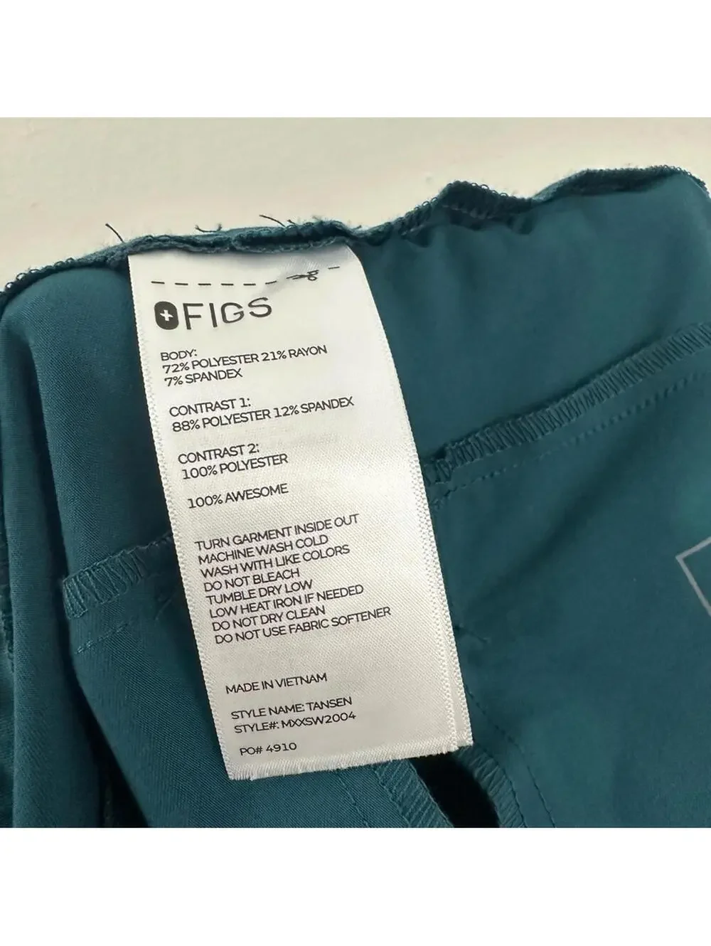 Figs Tansen Teal Jogger Scrub Pants Men's Size M